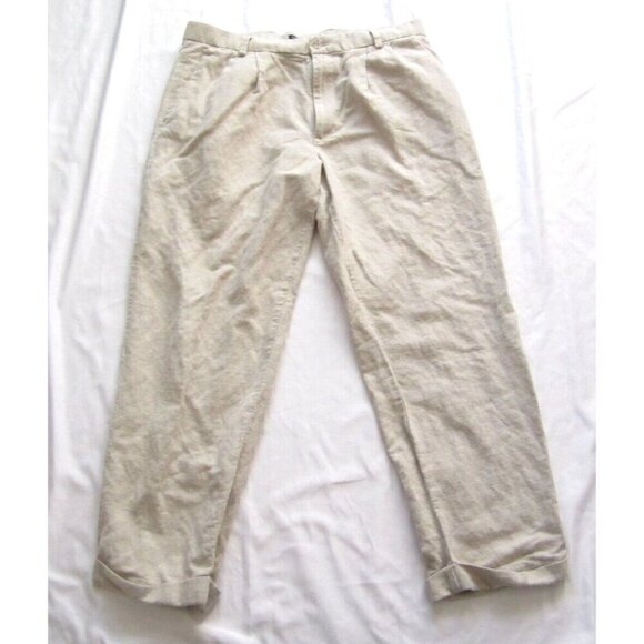 Men's Dockers Premium Pleated Relax Fit Linen/Cotton Pants Sz 36x28 (MP193) - Picture 1 of 10